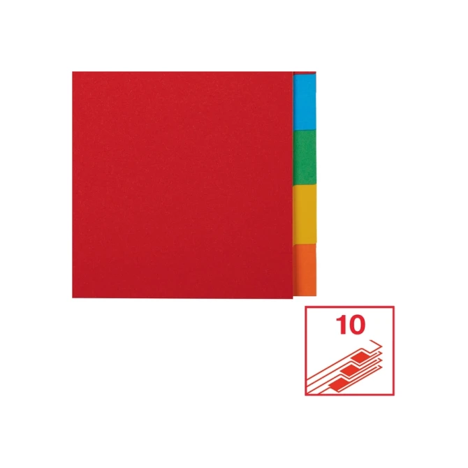 Tabbladen Esselte Economy A4 10-delig karton 11-rings assorti