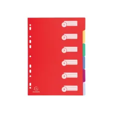 Tabbladen Exacompta 225x297mm 11-gaats 6-delig assorti PP