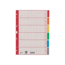 Tabbladen Leitz 4-gaats 4350 6-delig grijs karton Tabbladen Leitz 4-gaats 4350 6-delig grijs karton