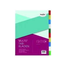 Tabbladen Multo A4 23-gaats 10-delig PP assorti Tabbladen Multo A4 23-gaats 10-delig PP assorti
