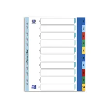 Tabbladen Oxford A4+ 11-gaats 1-10 PP kleur Tabbladen Oxford A4+ 11-gaats 1-10 PP kleur