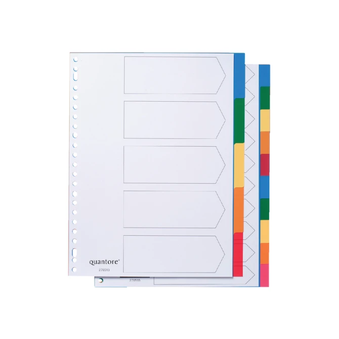 Tabbladen Quantore 23-gaats 5-delig assorti tabs PP