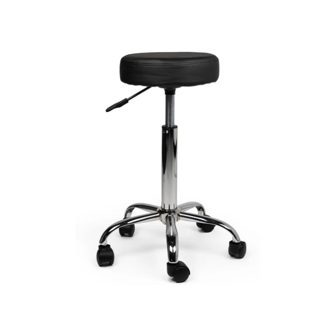 Tabouret kruk Office standaard met gasveer harde wielen zw