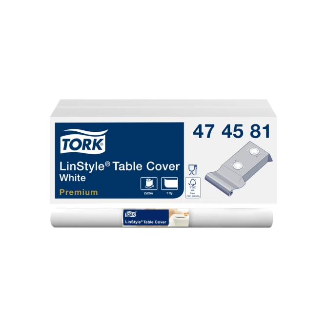 Tafellaken Tork Linstyle Premium 120cmx20m wit 474581