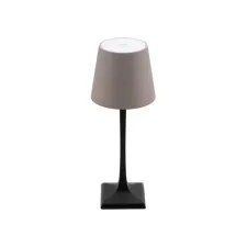Tafellamp Securit Milano LED oplaadbaar dimbaar taupe-zwart