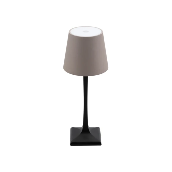 Tafellamp Securit Milano LED oplaadbaar dimbaar taupe-zwart