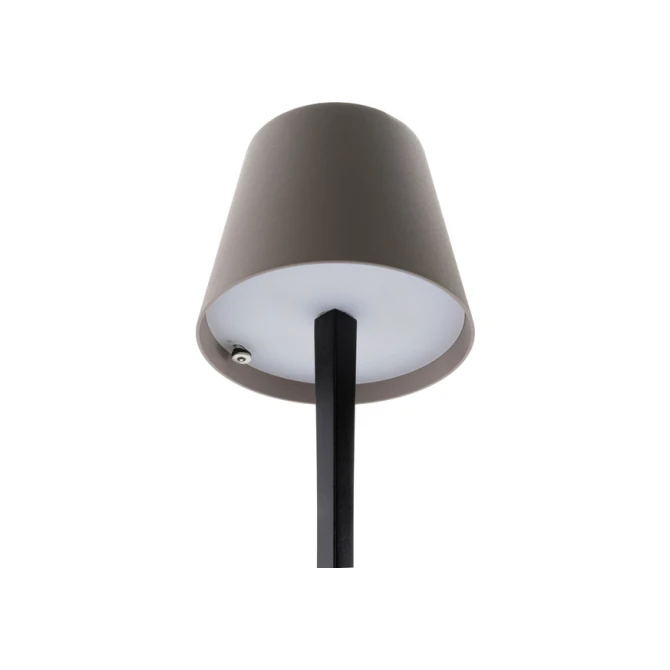 Tafellamp Securit Milano LED oplaadbaar dimbaar taupe-zwart