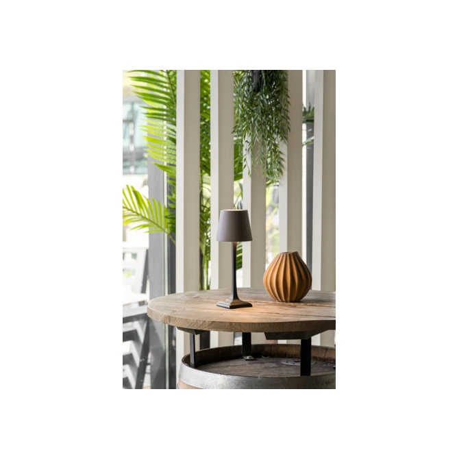 Tafellamp Securit Milano LED oplaadbaar dimbaar taupe-zwart