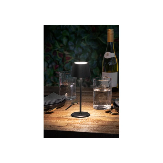 Tafellamp Securit MonteCarlo LED oplaadbaar dimbaar zwart