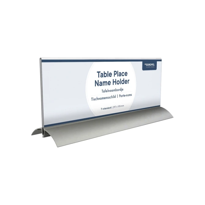 Tafelnaambord Europel 105x297mm acryl aluminium