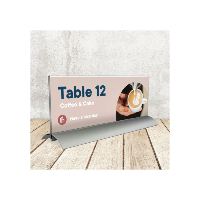 Tafelnaambord Europel 105x297mm acryl aluminium