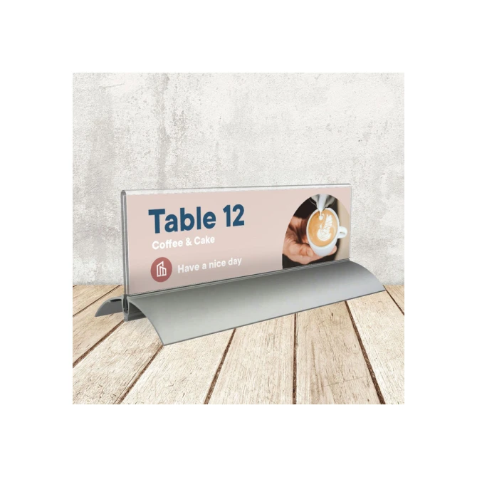 Tafelnaambord Europel 2 61x210mm acryl aluminium