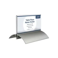 Tafelnaambord Europel 52x100mm acryl aluminium 2 stuks