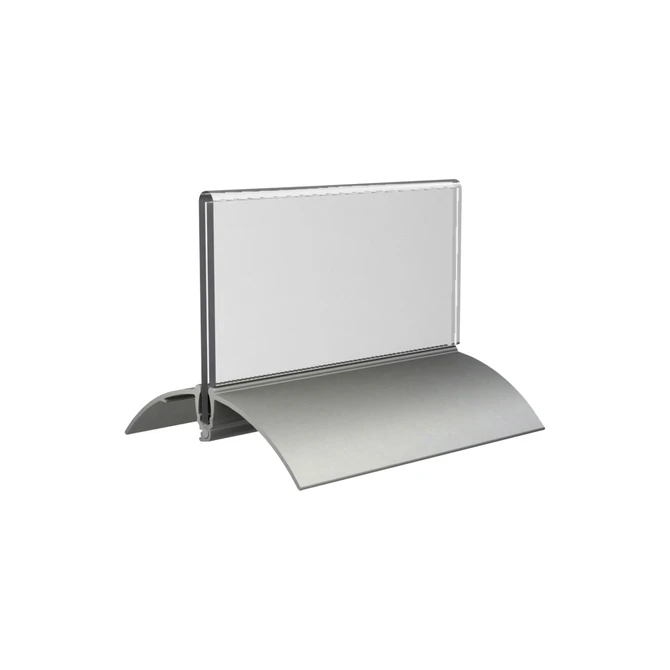 Tafelnaambord Europel 52x100mm acryl aluminium 2 stuks