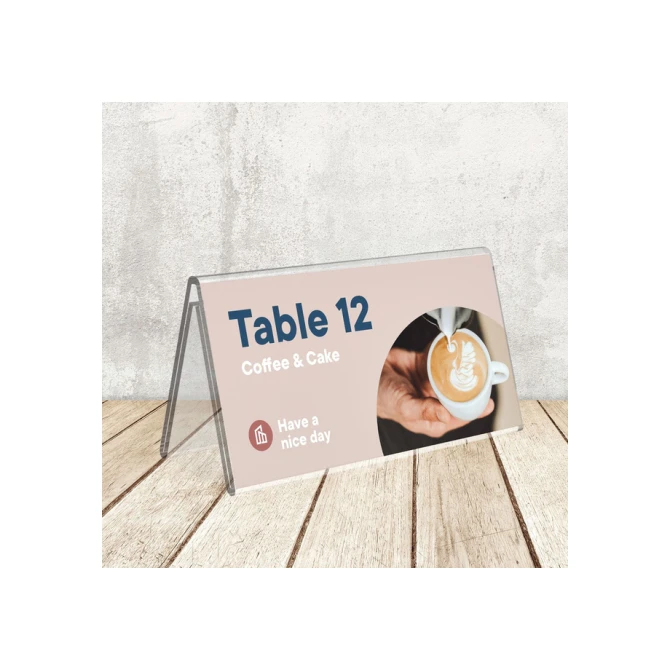 Tafelnaambord Europel V-standaard 70x150mm acryl