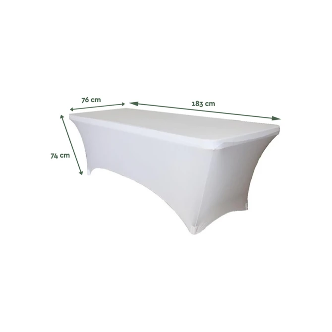 Tafelrok BRASQ 183x76x74cm wit