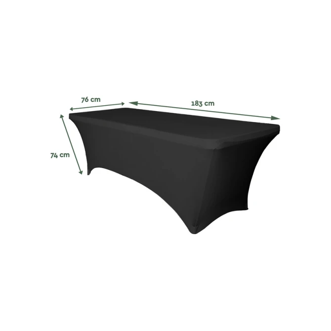 Tafelrok BRASQ 183x76x74cm zwart