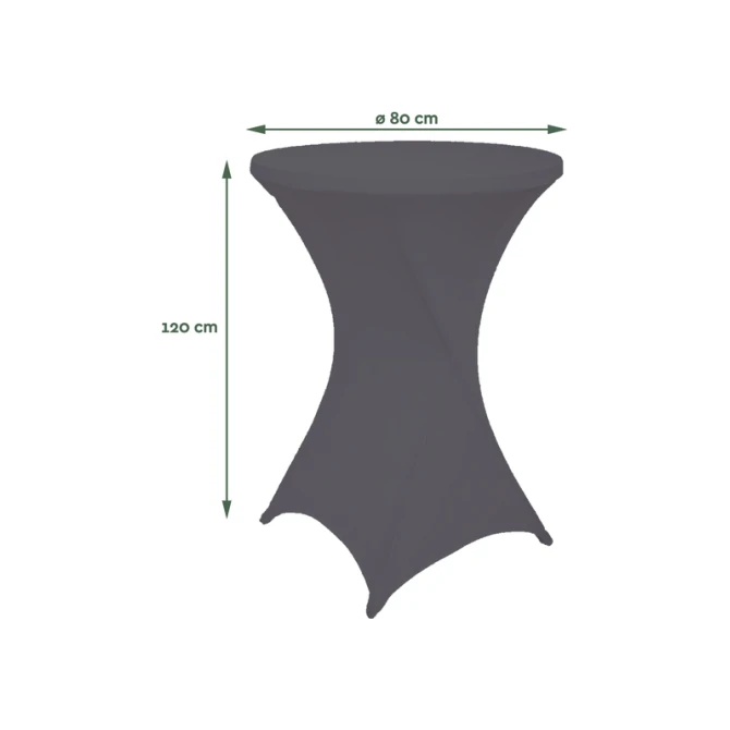 Tafelrok BRASQ voor statafel 80cm antraciet