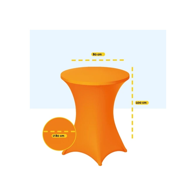 Tafelrok BRASQ voor statafel 80cm oranje