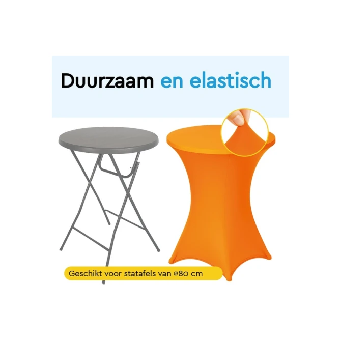 Tafelrok BRASQ voor statafel 80cm oranje