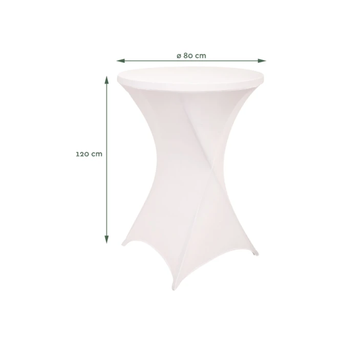 Tafelrok BRASQ voor statafel 80cm wit