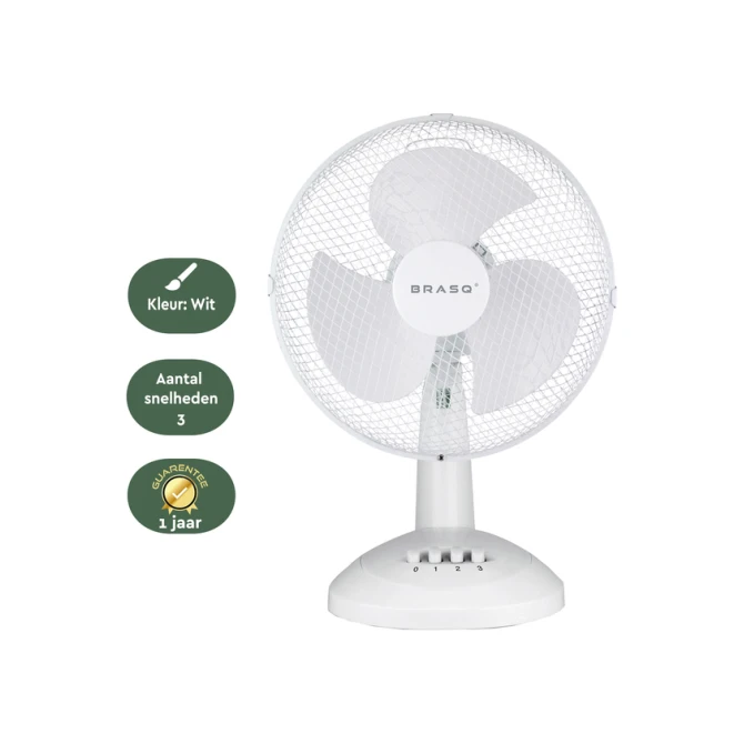 Tafelventilator BRASQ F400 Ø 30cm wit