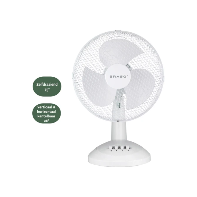 Tafelventilator BRASQ F400 Ø 30cm wit