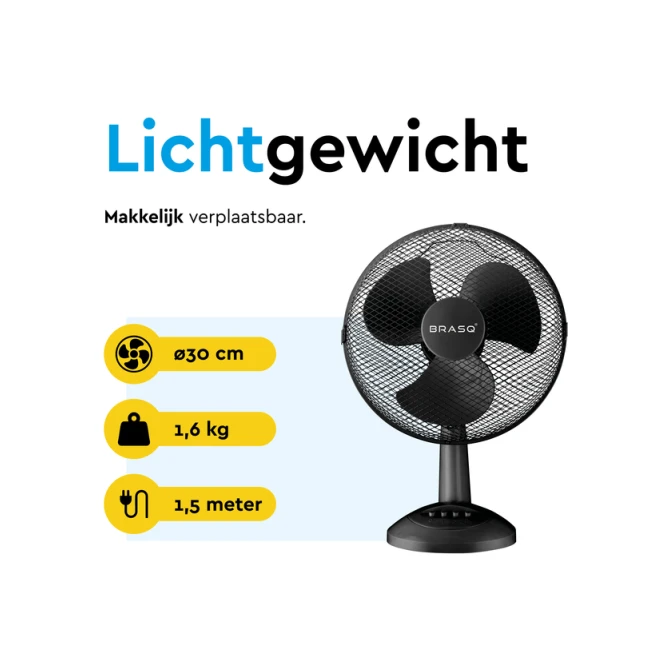Tafelventilator BRASQ F400 Ø 30cm zwart