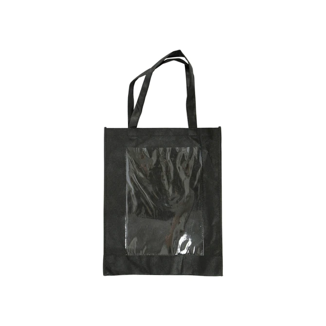 Tas Creativ Company 42x34x12cm met plastic voorkant zwart