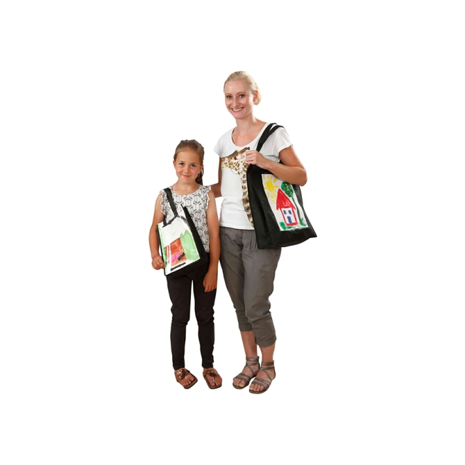 Tas Creativ Company 42x34x12cm met plastic voorkant zwart