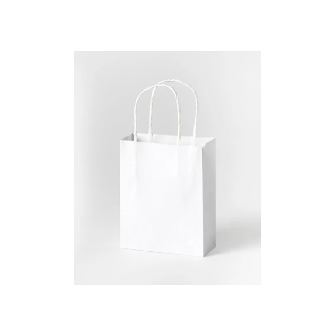 Tas met handvat Folia kraftpapier 110gr 12x15x5.5cm 20 stuks wit