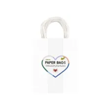 Tas met handvat Folia kraftpapier 110gr 18x21x8cm 20 stuks wit