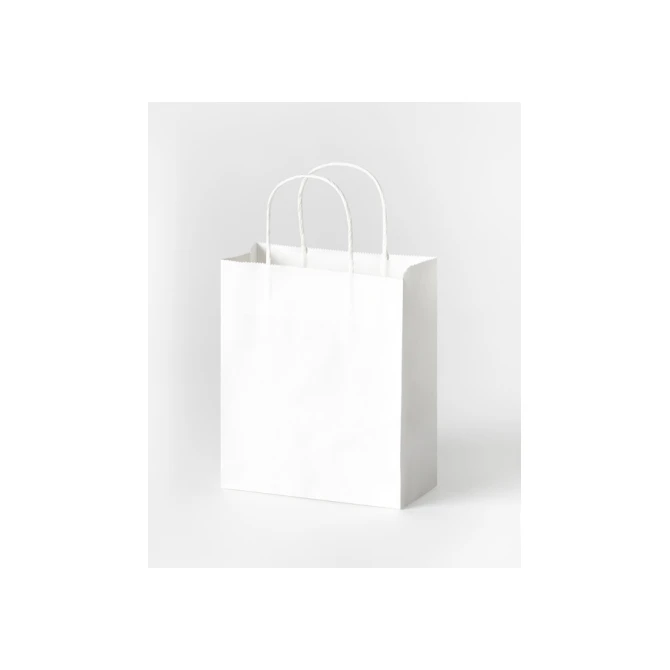 Tas met handvat Folia kraftpapier 110gr 18x21x8cm 20 stuks wit