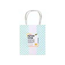 Tas met handvat Folia kraftpapier 115gr 18x21x8cm wit set à 3 dessins