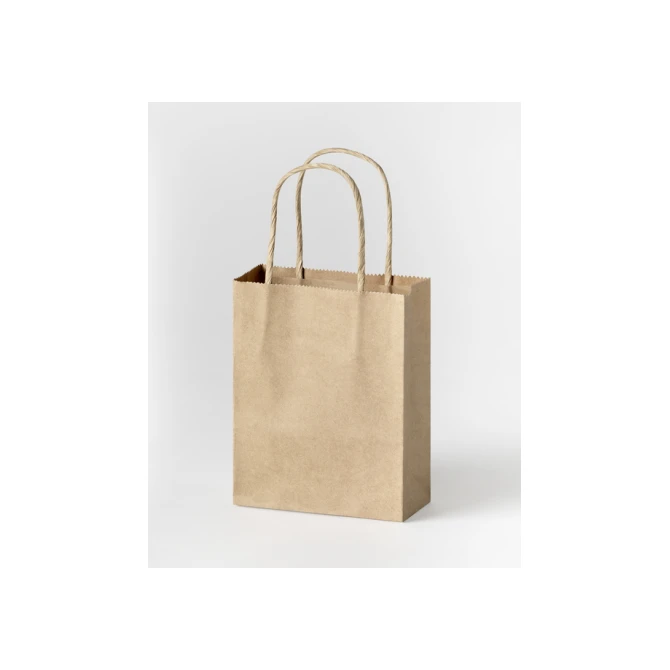 Tas met handvat Folia kraftpapier 125gr 12x15x5.5cm 20 stuks naturel