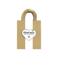 Tas met handvat Folia kraftpapier 125gr 18x21x8cm 20 stuks naturel