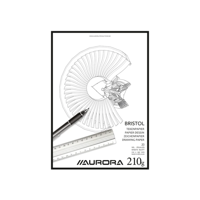Tekenblok Aurora A4 20 vel 210 gram Bristol papier