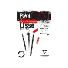 Tekenblok Clairefontaine Paint On A4 glad 25 vel 250gr wit