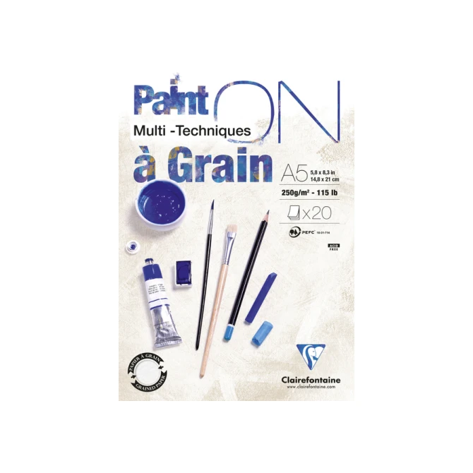 Tekenblok Clairefontaine Paint On A5 gekorreld 20 vel 250gr