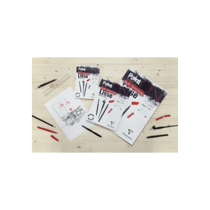 Tekenblok Clairefontaine Paint On A5 glad 25 vel 250gr wit