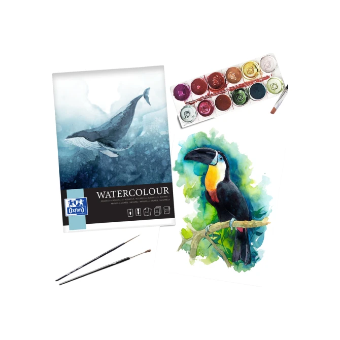 Tekenblok Oxford Watercolour A4 10 vel 300 gram spiraal