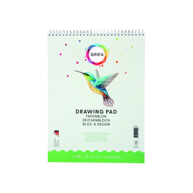 Tekenblok Qrea 24x32 24 vel 160gr spiraal