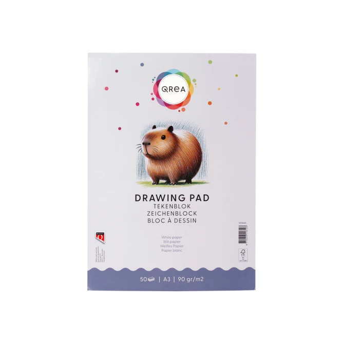 Tekenblok Qrea A3 50 vel 90gr gelijmd