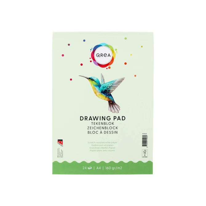 Tekenblok Qrea A4 24 vel 160gr gelijmd