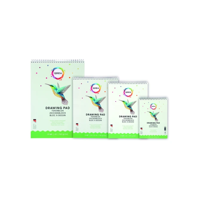 Tekenblok Qrea A4 24 vel 160gr spiraal
