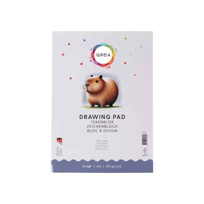 Tekenblok Qrea A4 50 vel 90gr gelijmd