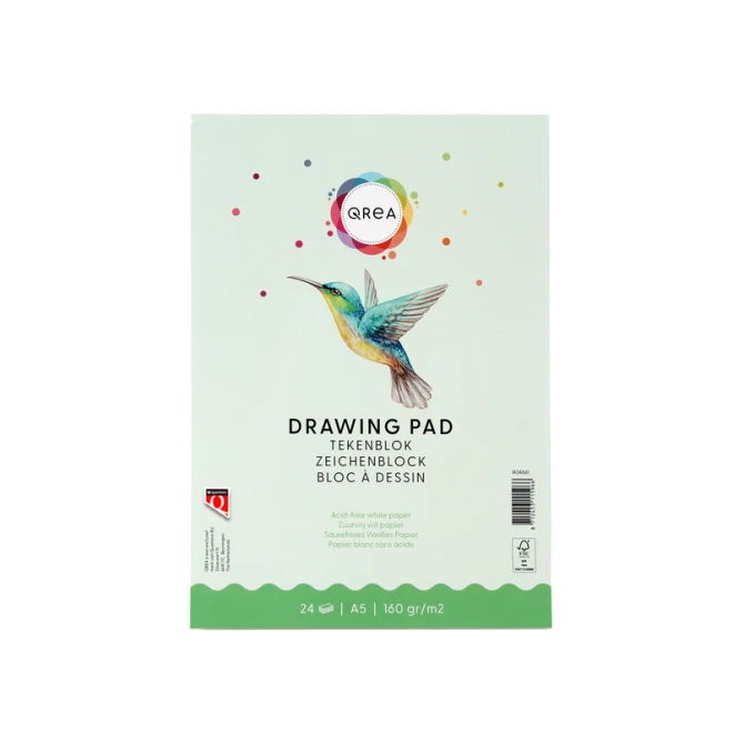 Tekenblok Qrea A5 24 vel 160gr gelijmd