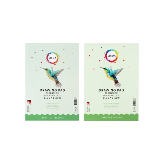 Tekenblok Qrea A5 24 vel 160gr gelijmd