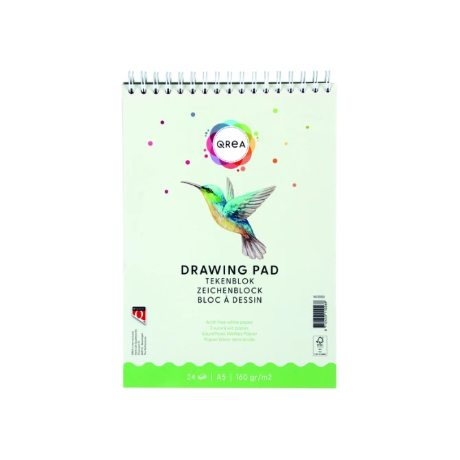 Tekenblok Qrea A5 24 vel 160gr spiraal