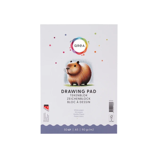 Tekenblok Qrea A5 50 vel 90gr gelijmd